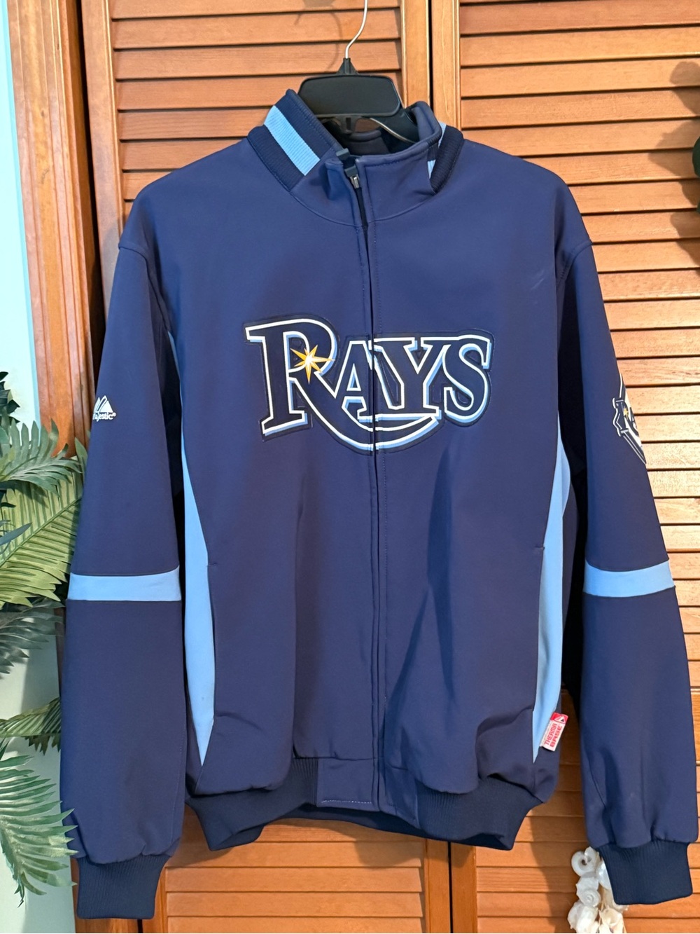 Majestic Tampa Bay Rays Navy and Light Blue  Jacket